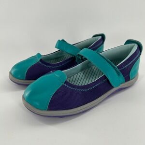 See Kai Run Kids Mary Jane Runners Prple Teal Hook and Loop Comfort Flats Size 2